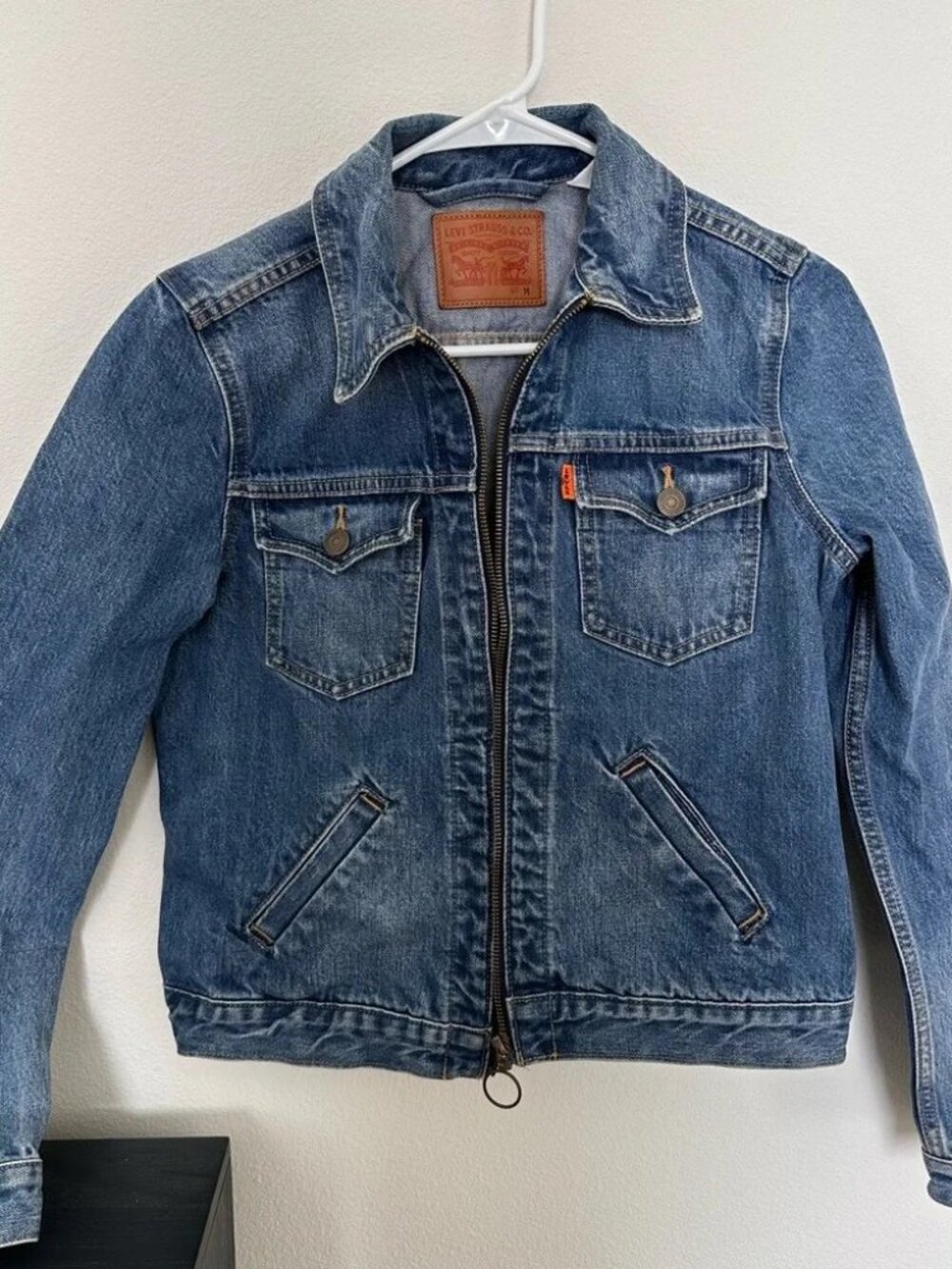 Vintage Levi’s Orange Tab Denim Trucker Jacket Ring Zip 100% Cotton - Picture 5 of 8